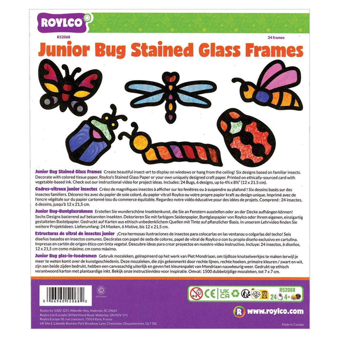 package of Roylco Junior Bug Stained Glass Frames