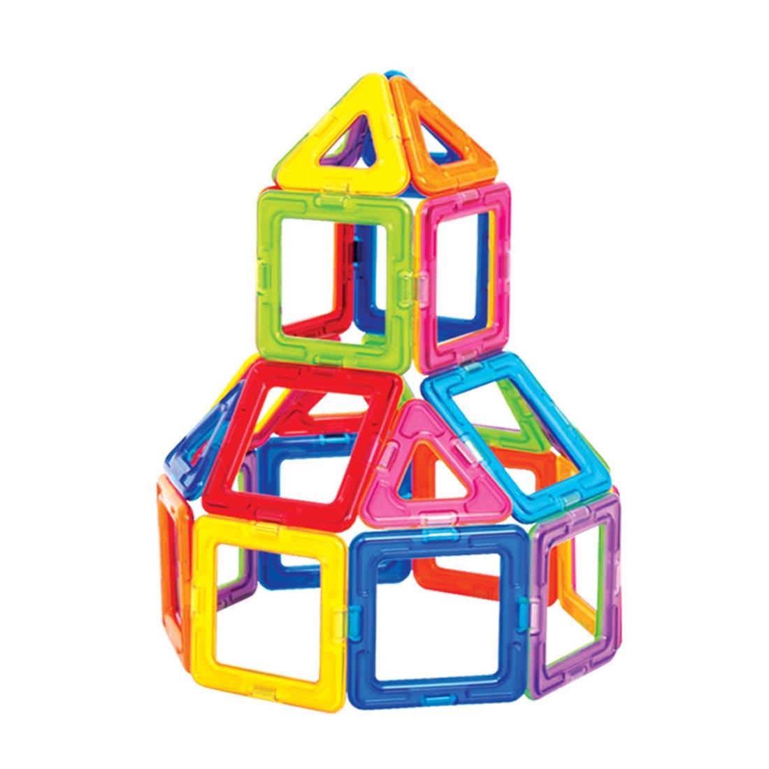 Tower made with pieces from the Magformers 30-Piece Basic Set