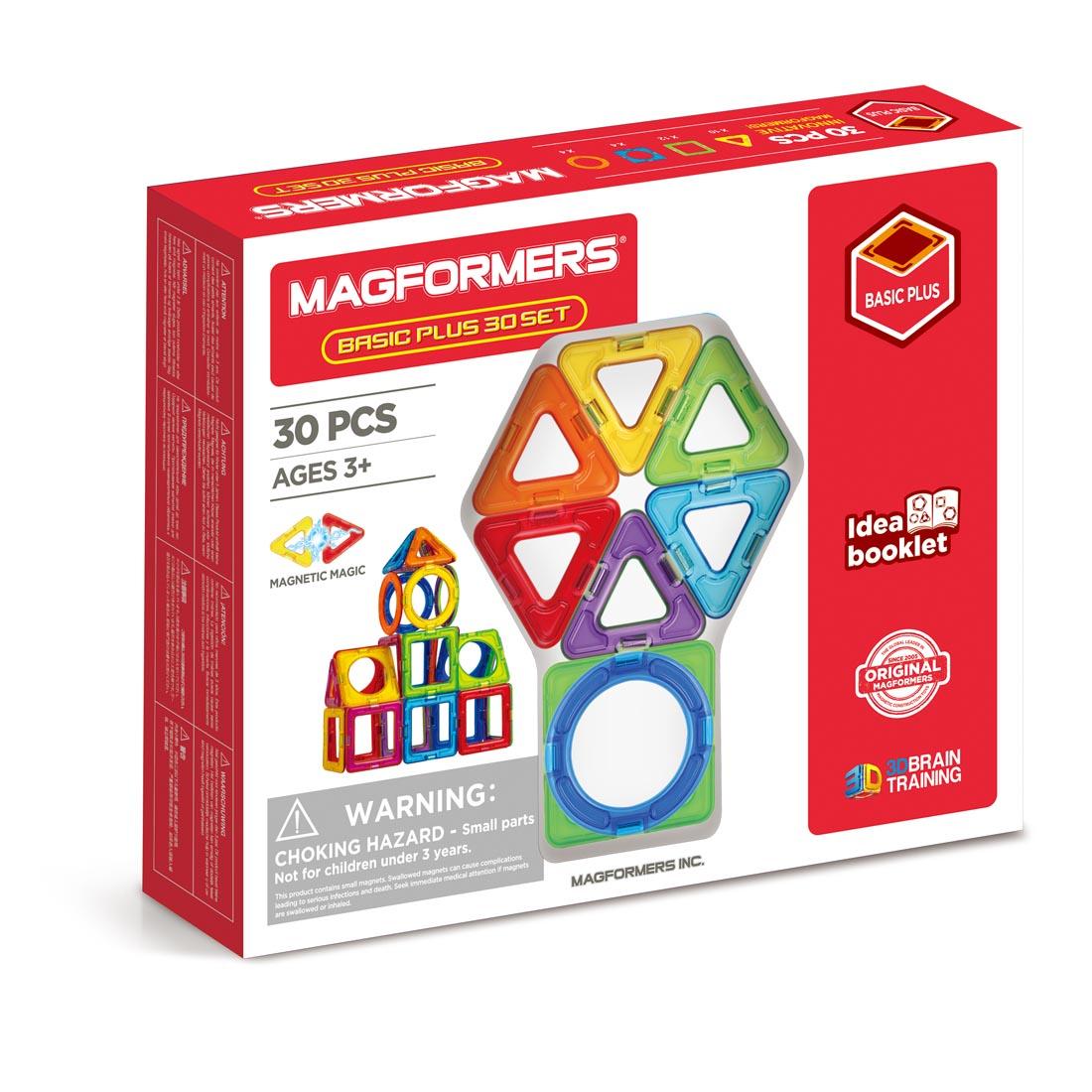 front of box for the Magformers 30-Piece Basic Plus Set