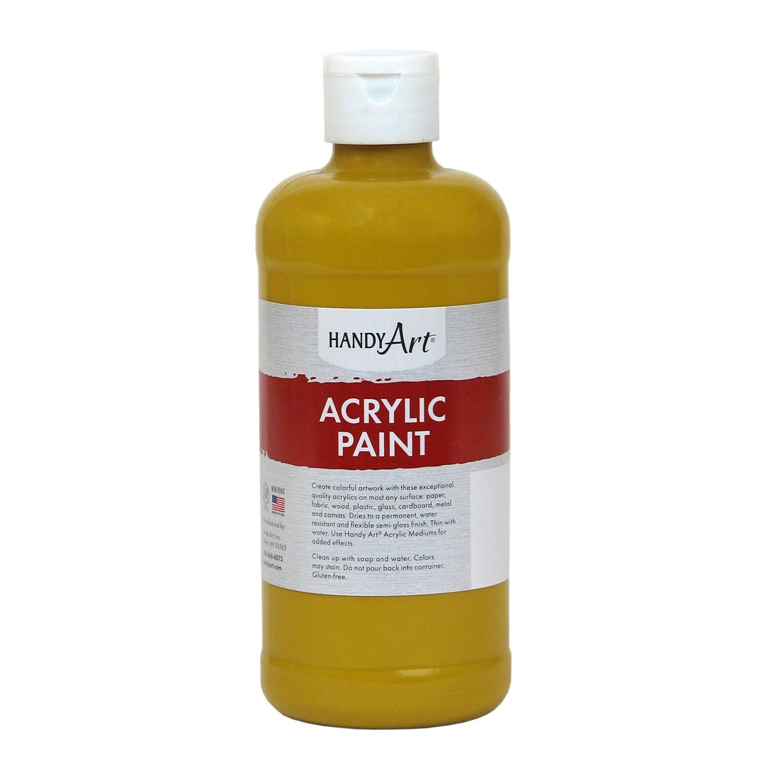 Pint Bottle of Yellow Oxide Handy Art Acrylic Paint