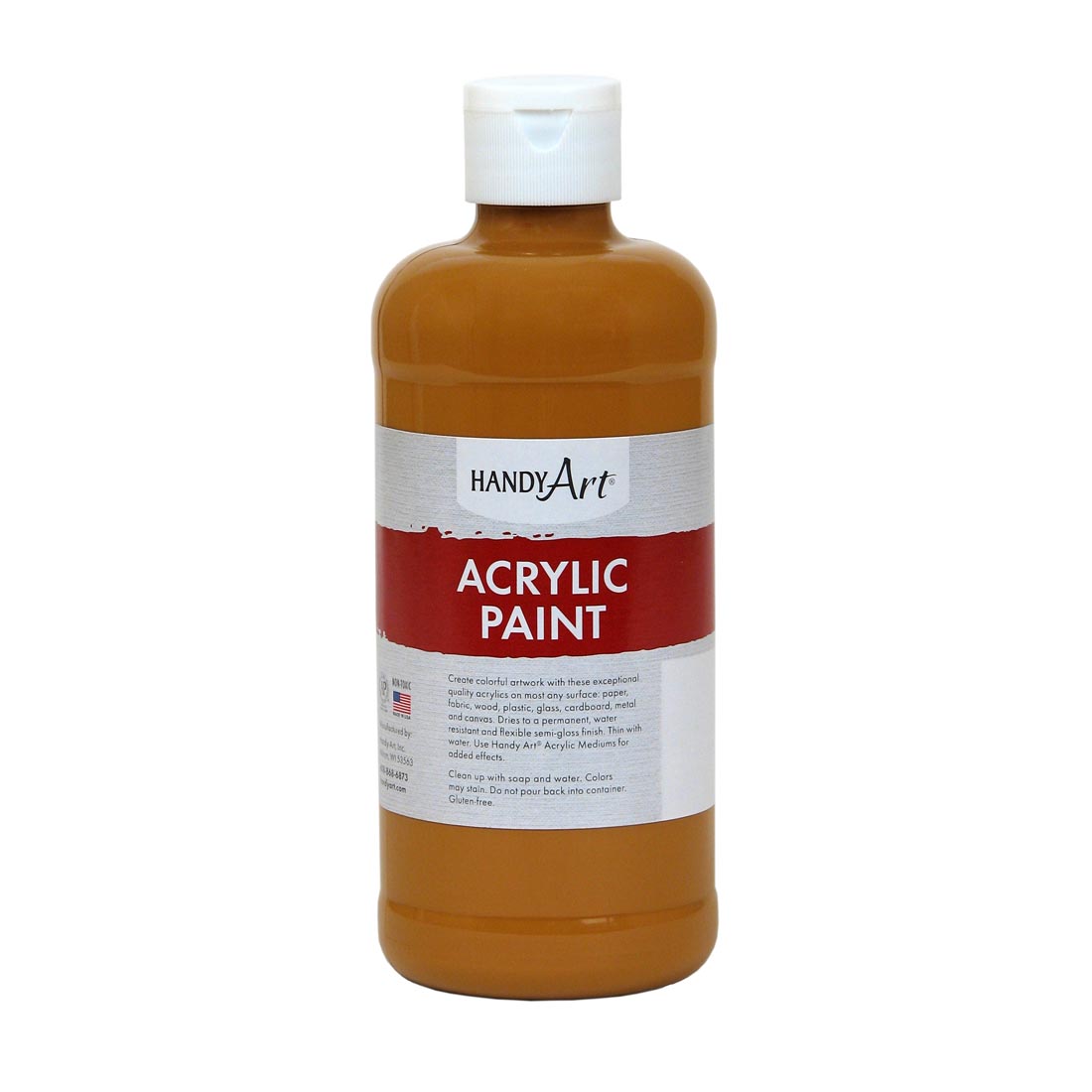 Pint Bottle of Raw Sienna Handy Art Acrylic Paint