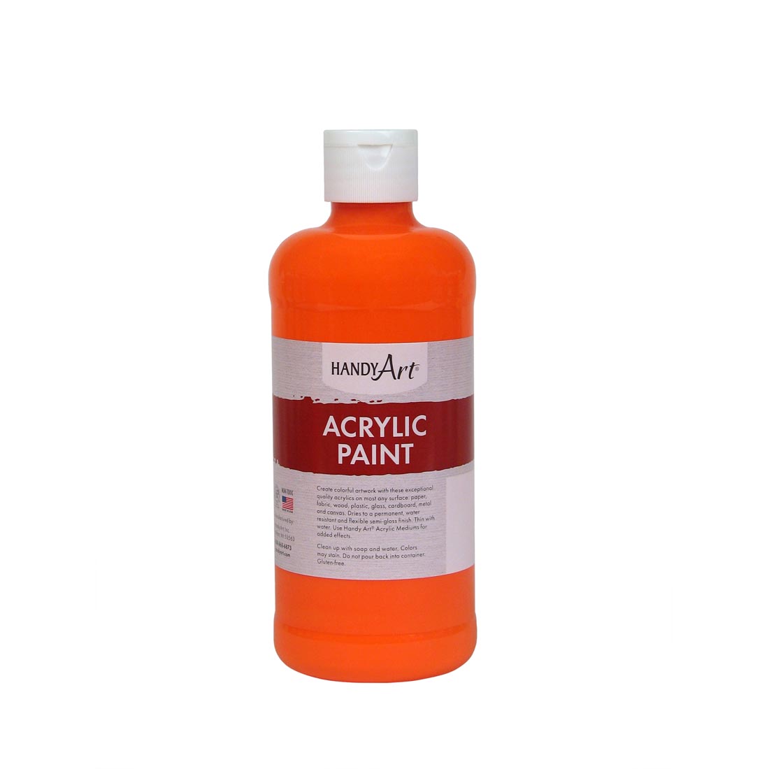 Pint Bottle of Fluorescent Orange Handy Art Acrylic Paint