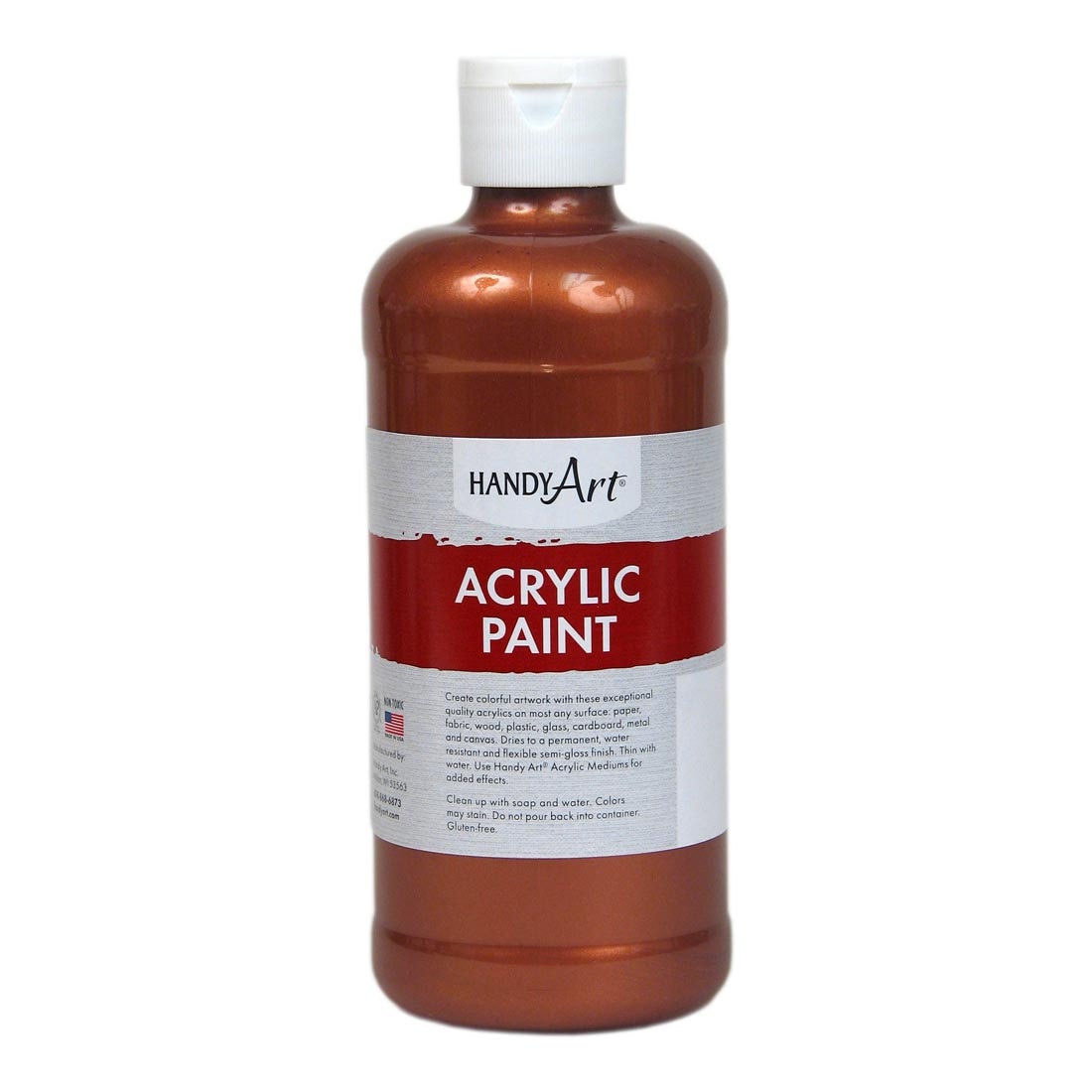 Pint Bottle of Metallic Copper Handy Art Acrylic Paint