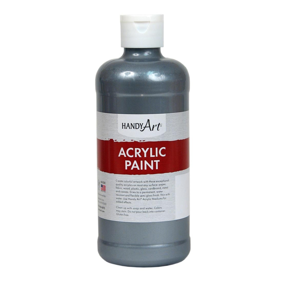 Pint Bottle of Metallic Silver Handy Art Acrylic Paint