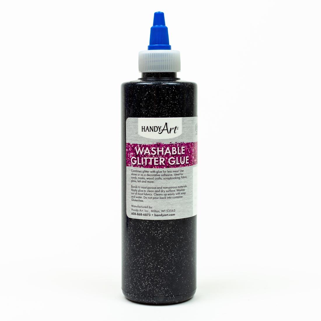 Bottle of Black Handy Art Washable Glitter Glue