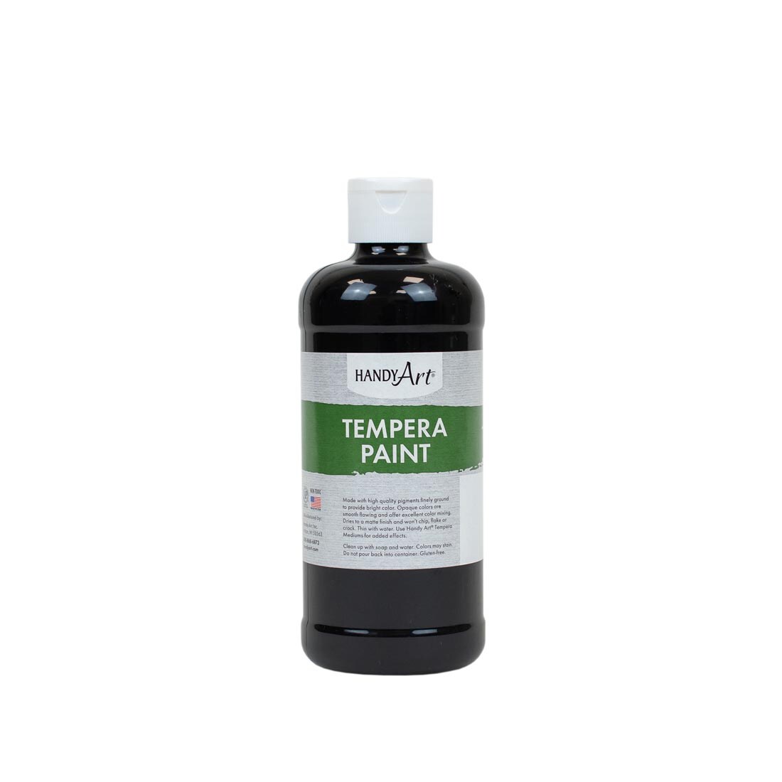 Pint bottle of Black Handy Art Tempera Paint