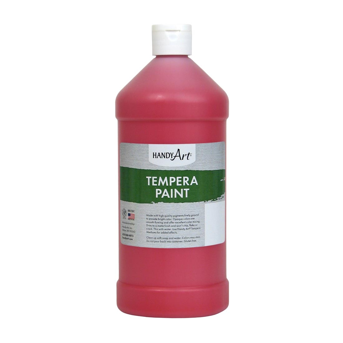 Quart bottle of Red Handy Art Tempera Paint