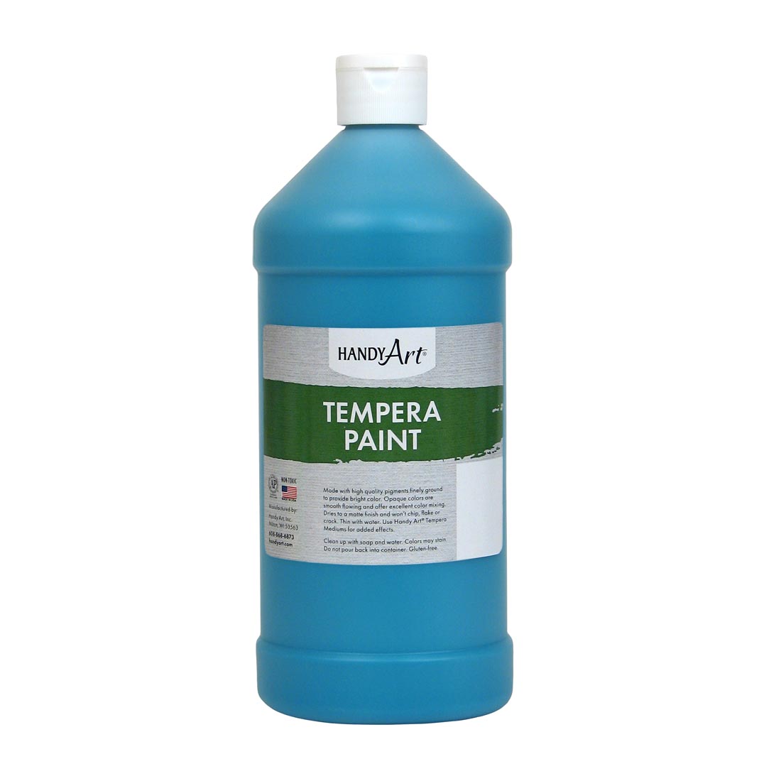 Quart bottle of Turquoise Handy Art Tempera Paint