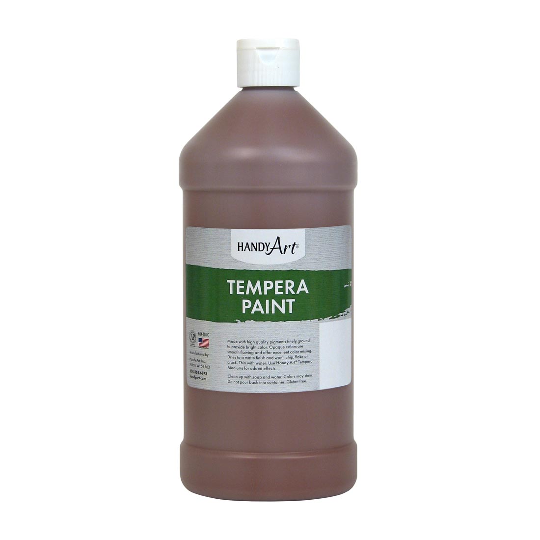 Quart bottle of Brown Handy Art Tempera Paint