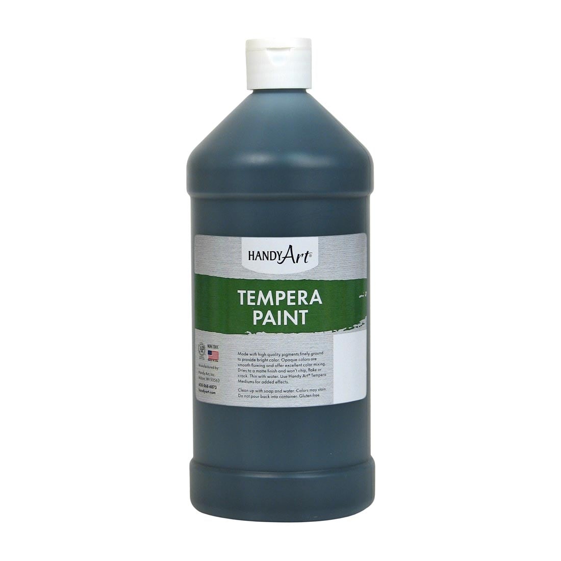 Quart bottle of Black Handy Art Tempera Paint