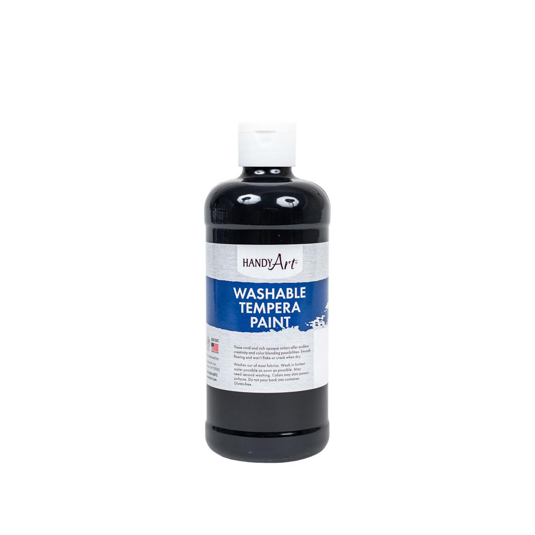 Pint bottle of Black Handy Art Washable Tempera Paint