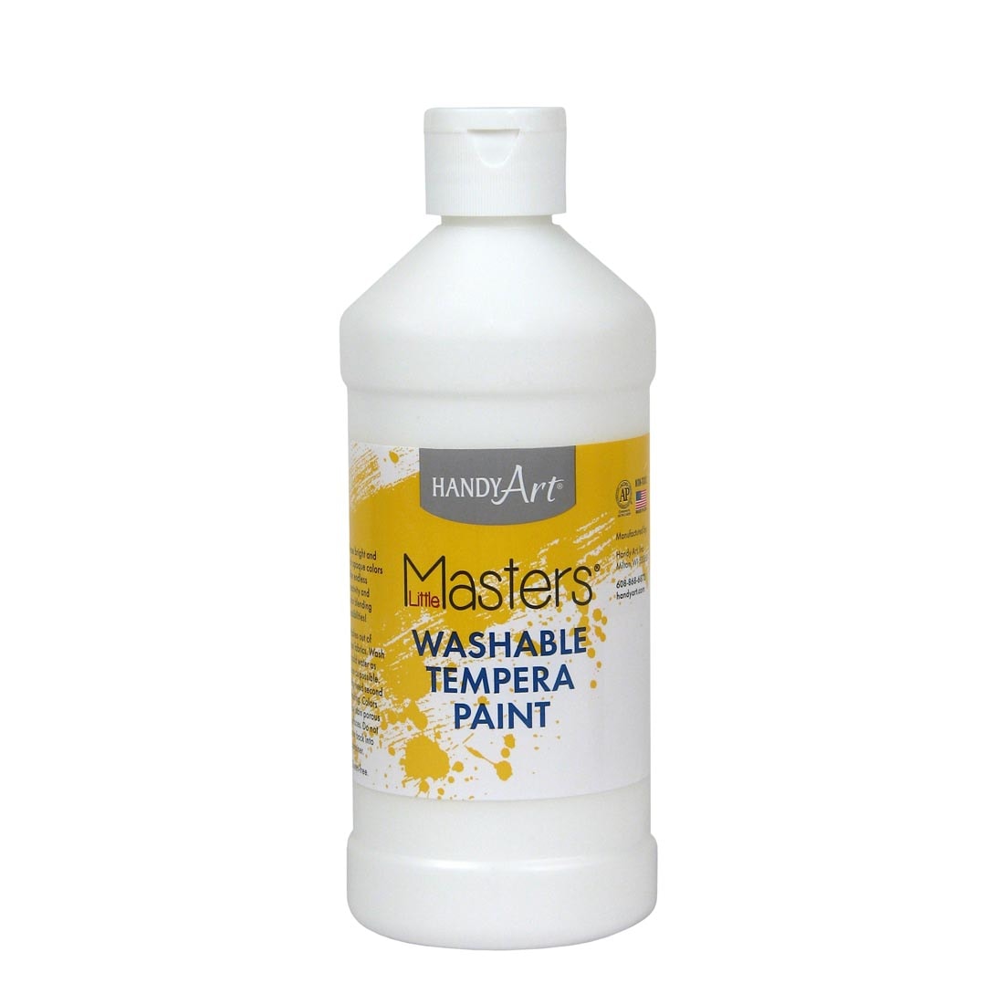 Pint bottle of White Handy Art Little Masters Washable Tempera Paint