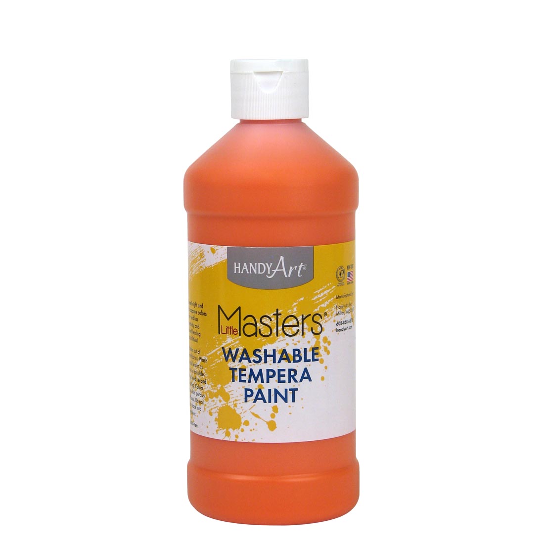 Pint bottle of Orange Handy Art Little Masters Washable Tempera Paint
