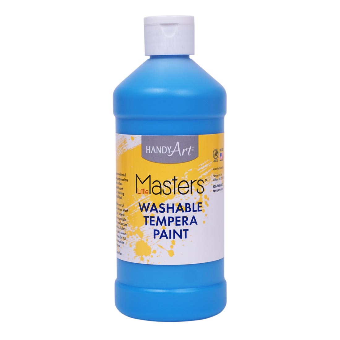 Pint bottle of Light Blue Handy Art Little Masters Washable Tempera Paint
