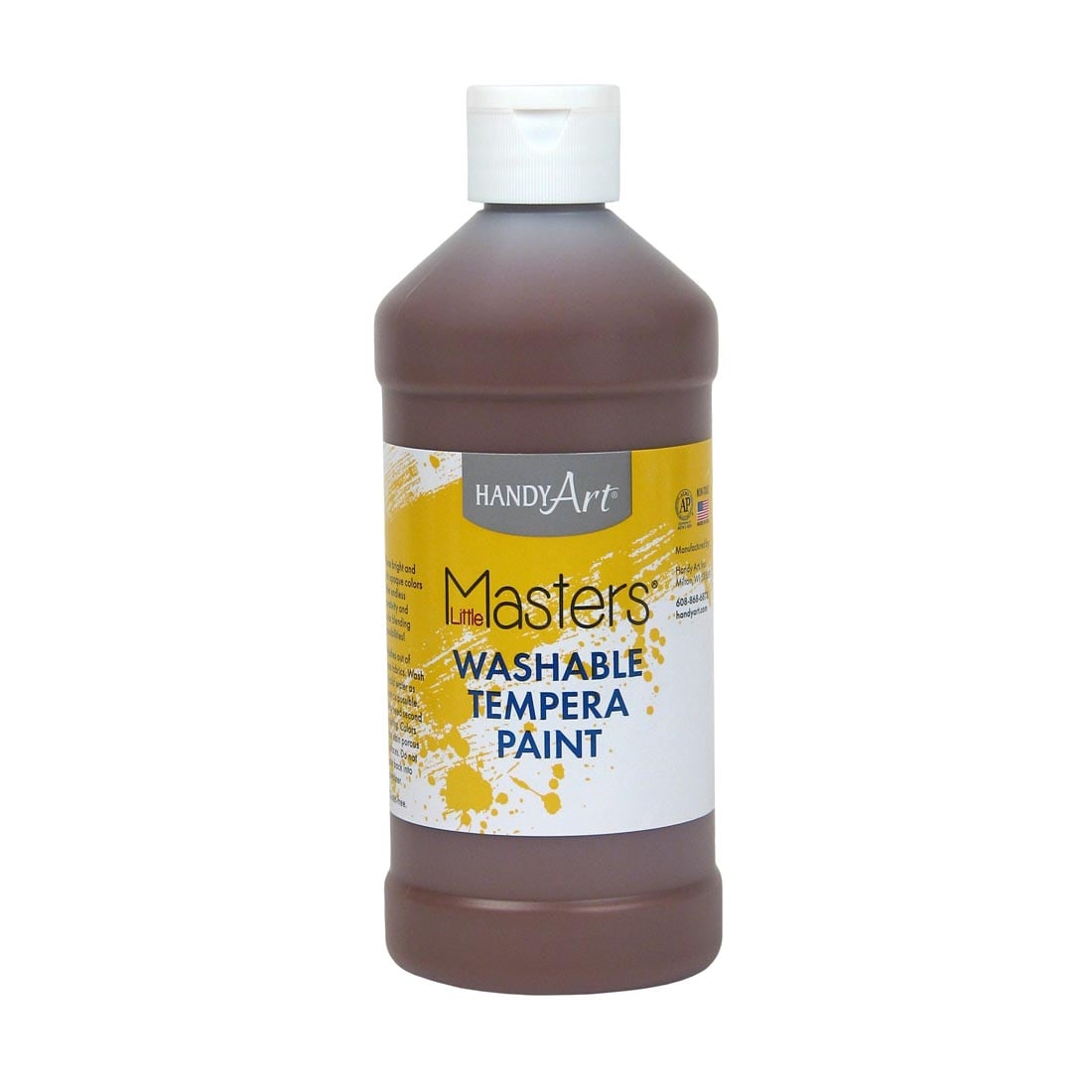 Pint bottle of Brown Handy Art Little Masters Washable Tempera Paint