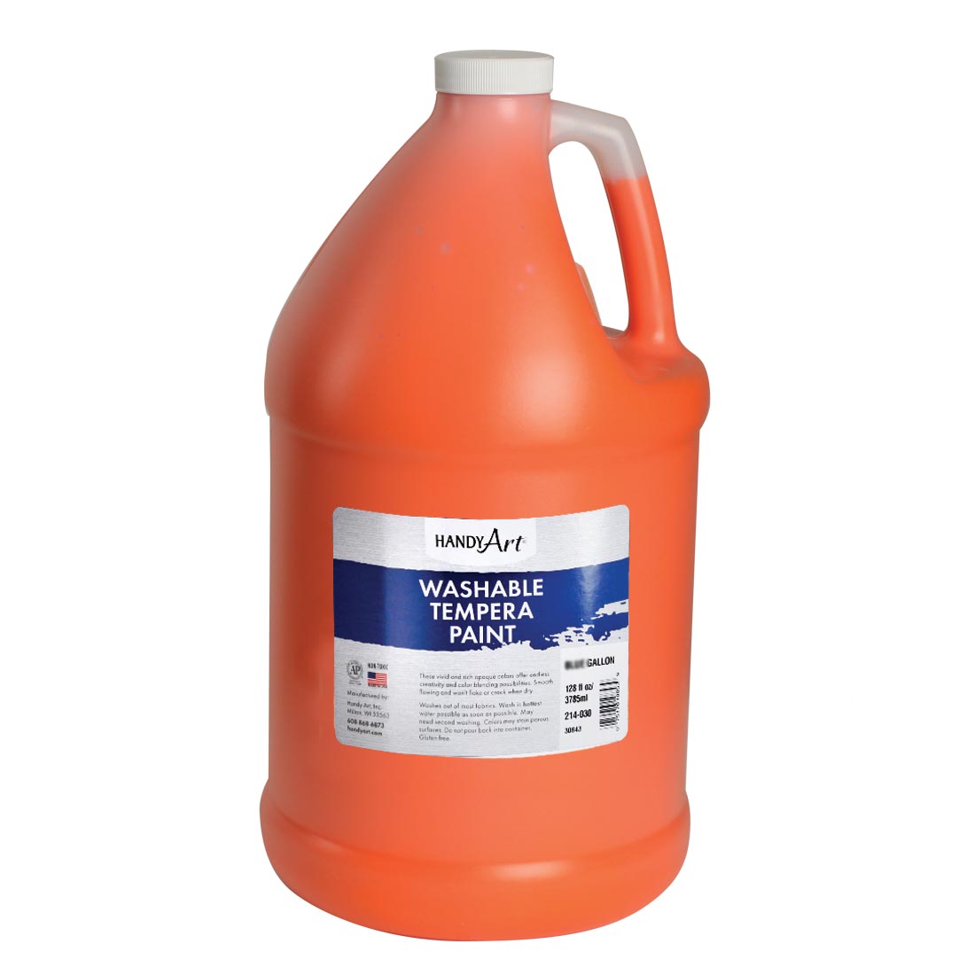 Gallon of Orange Handy Art Washable Tempera Paint