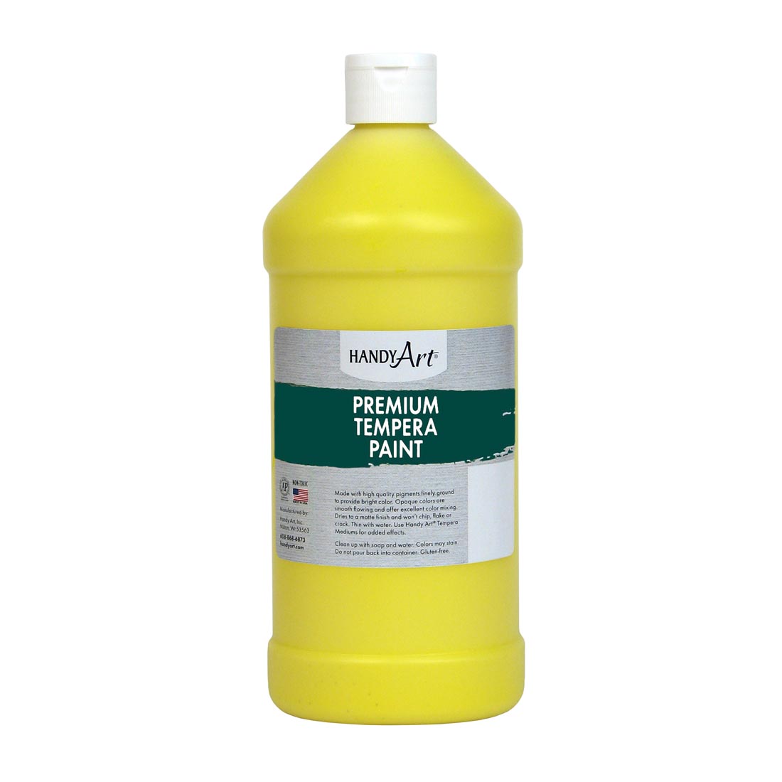 Quart bottle of Yellow Handy Art Premium Tempera Paint