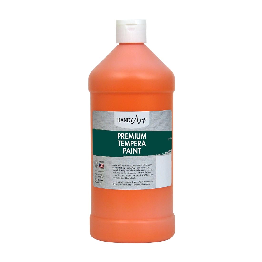 Quart bottle of Orange Handy Art Premium Tempera Paint