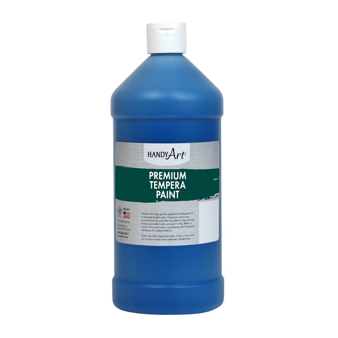 Quart bottle of Blue Handy Art Premium Tempera Paint