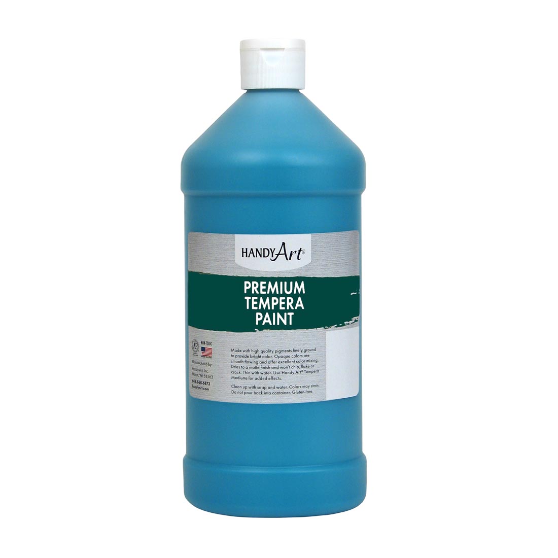 Quart bottle of Turquoise Handy Art Premium Tempera Paint