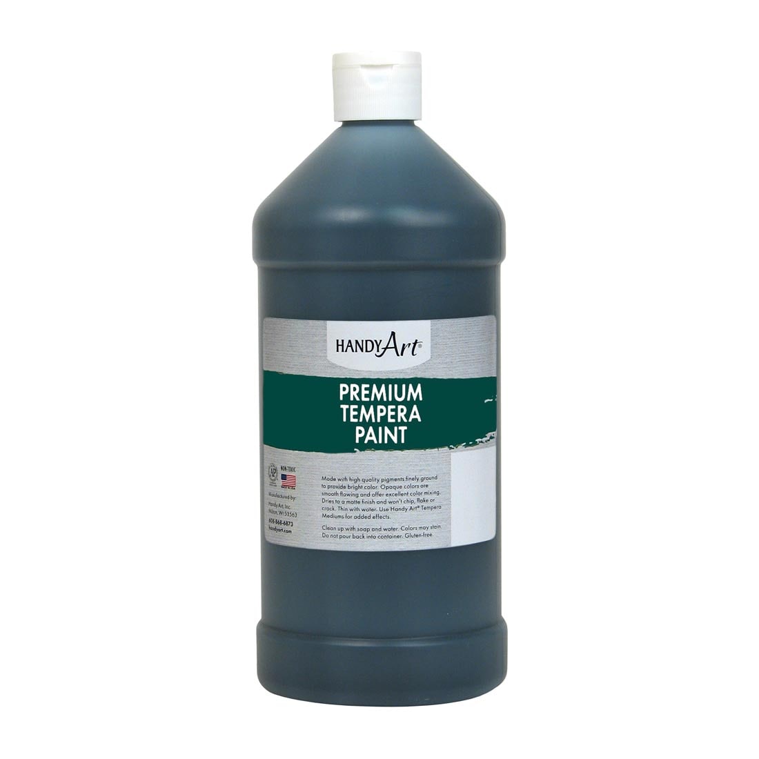 Quart bottle of Black Handy Art Premium Tempera Paint