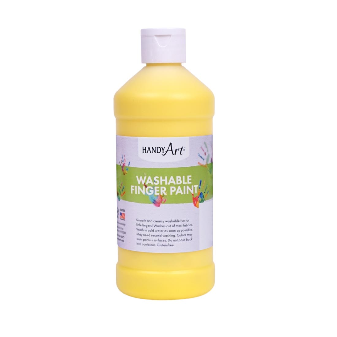 Pint bottle of Yellow Handy Art Washable Finger Paint