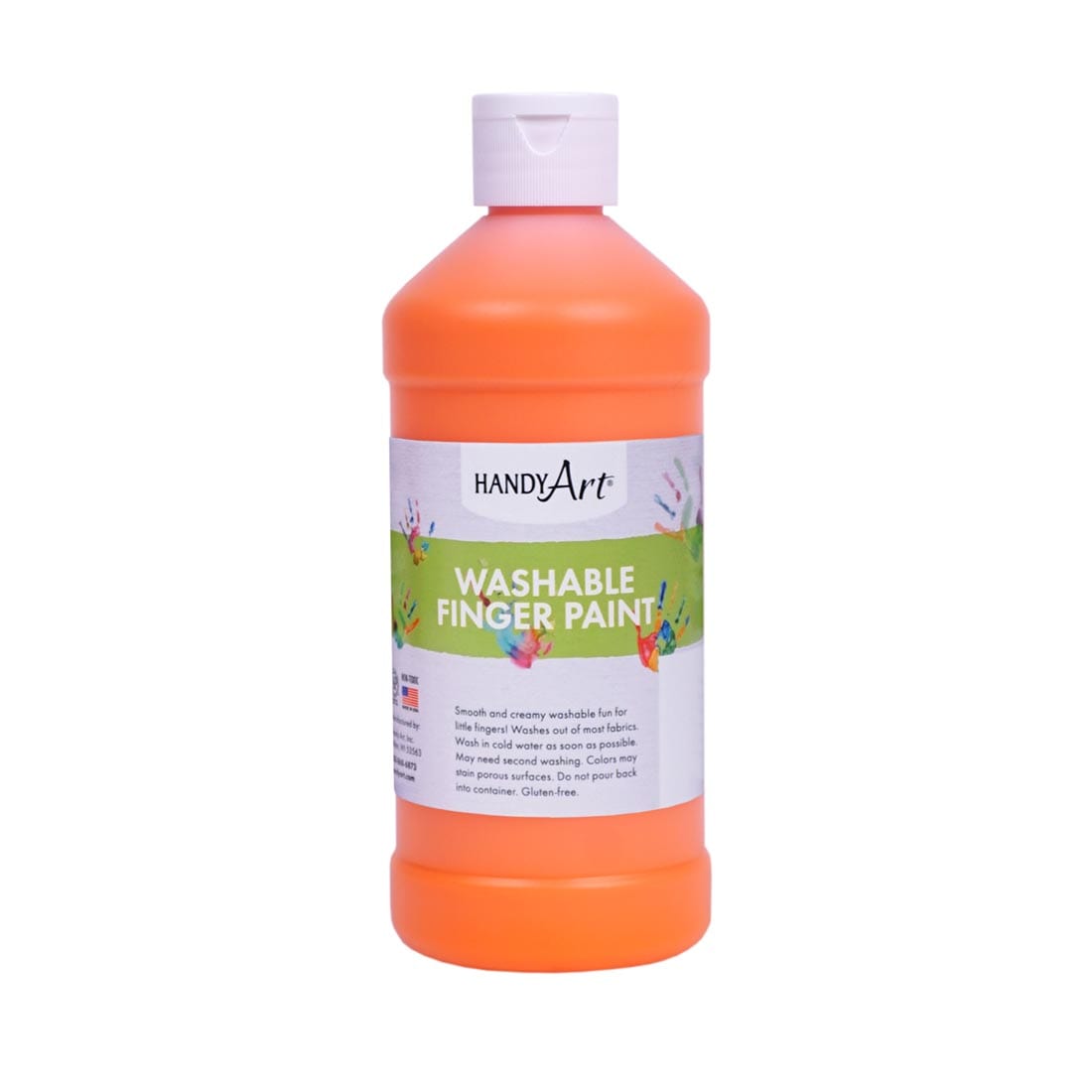 Pint bottle of Orange Handy Art Washable Finger Paint