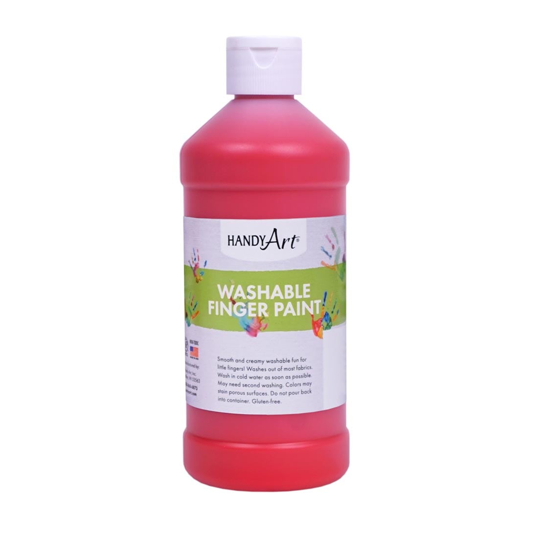 Pint bottle of Red Handy Art Washable Finger Paint