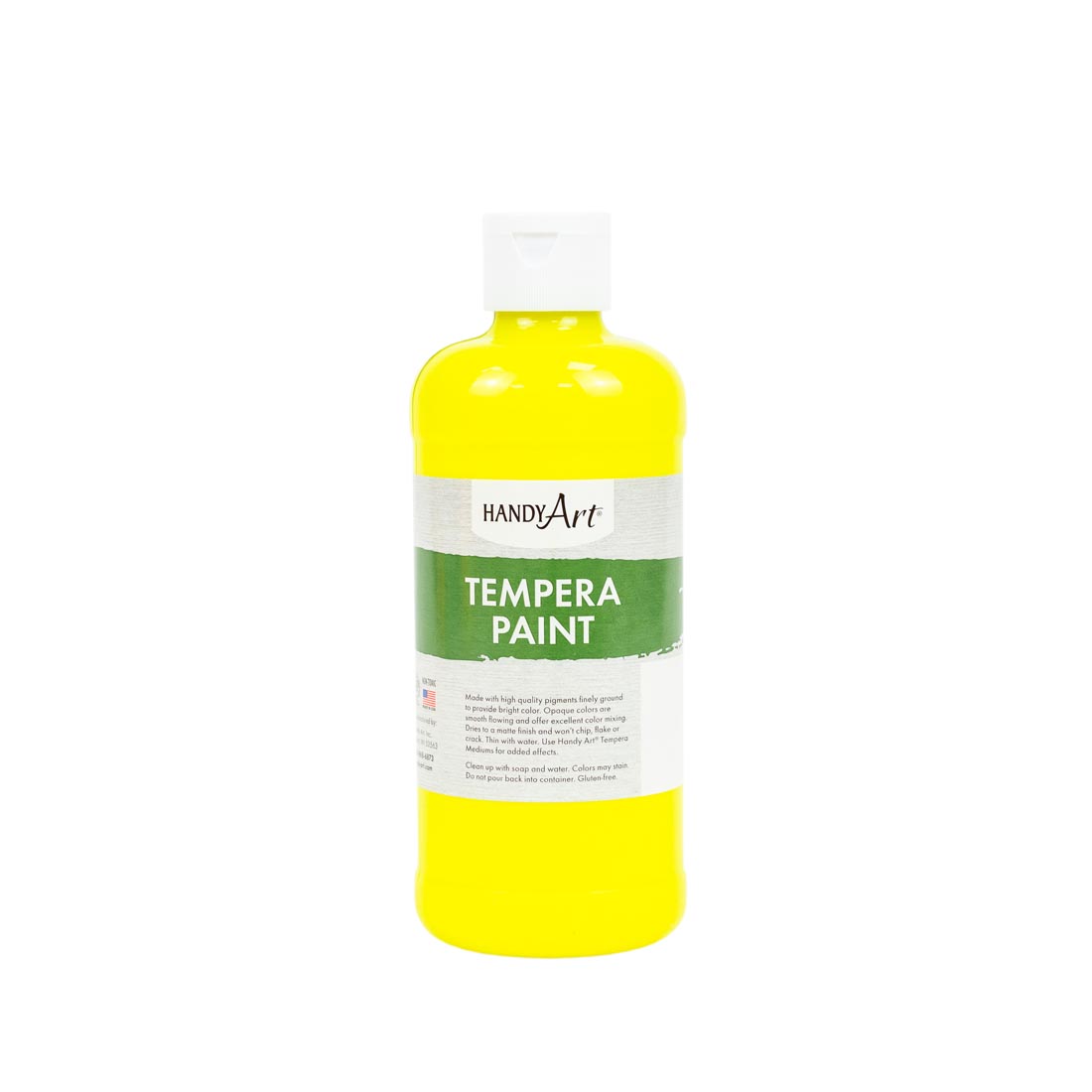 Pint Bottle of Fluorescent Yellow Handy Art Tempera Paint