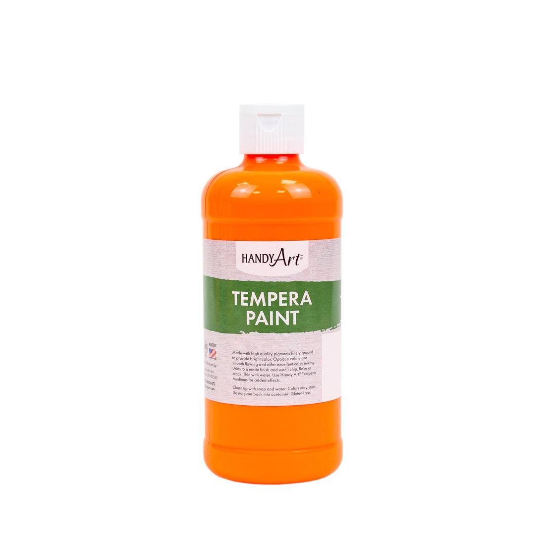 Pint Bottle of Fluorescent Orange Handy Art Tempera Paint