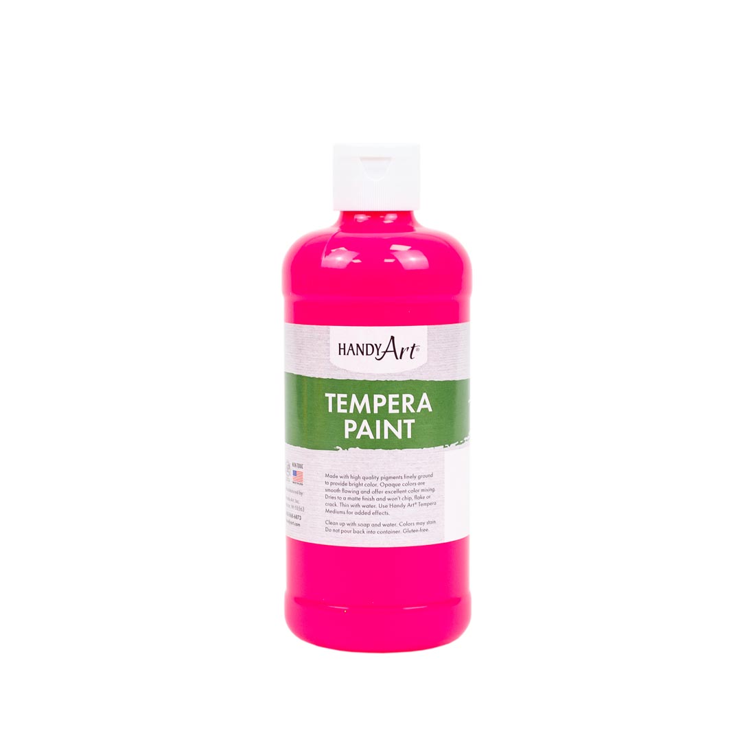 Pint Bottle of Fluorescent Pink Handy Art Tempera Paint