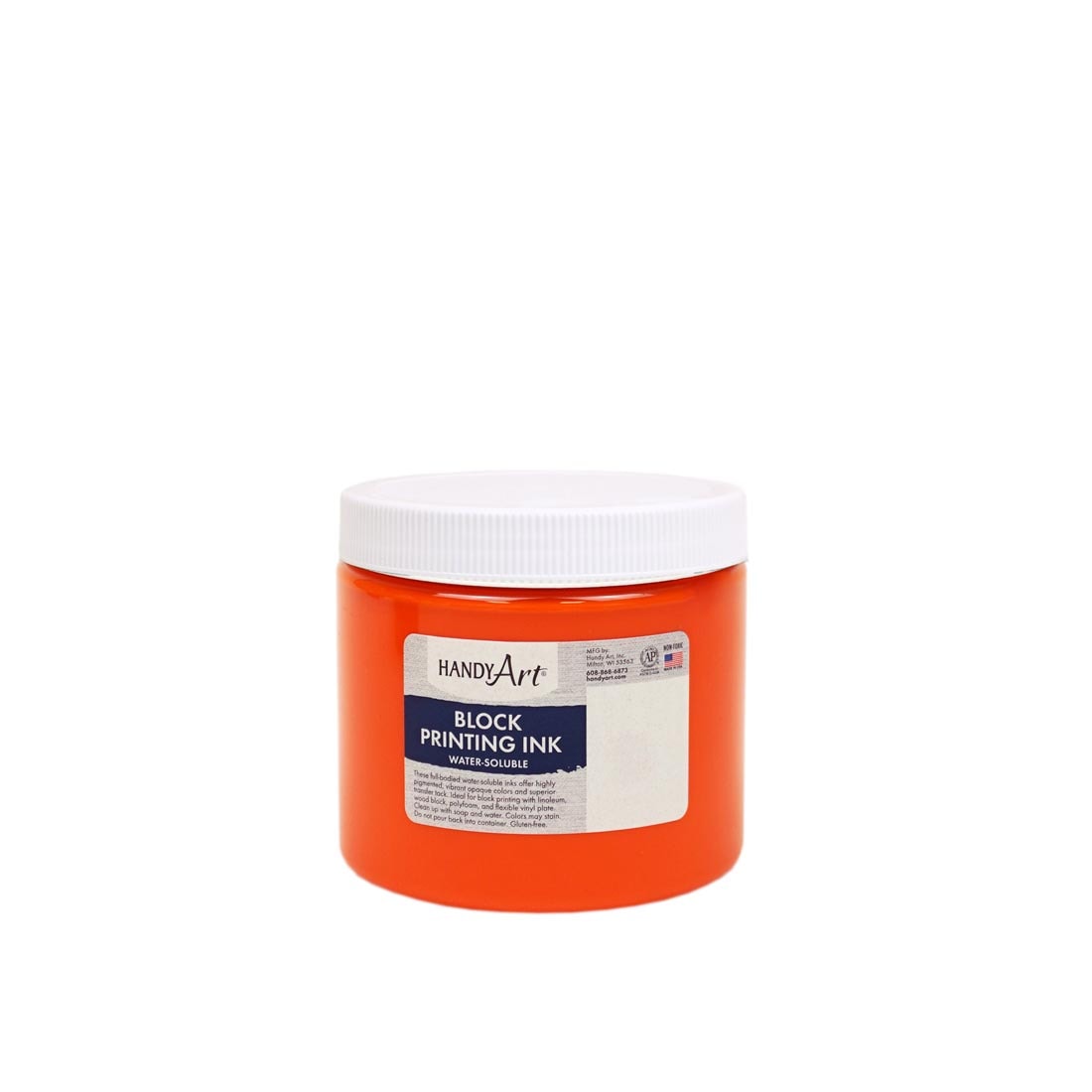 Jar of Orange Handy Art Block Printing Ink