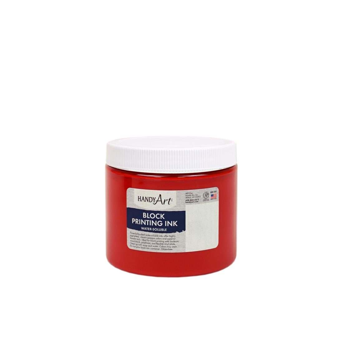 Jar of Red Handy Art Block Printing Ink