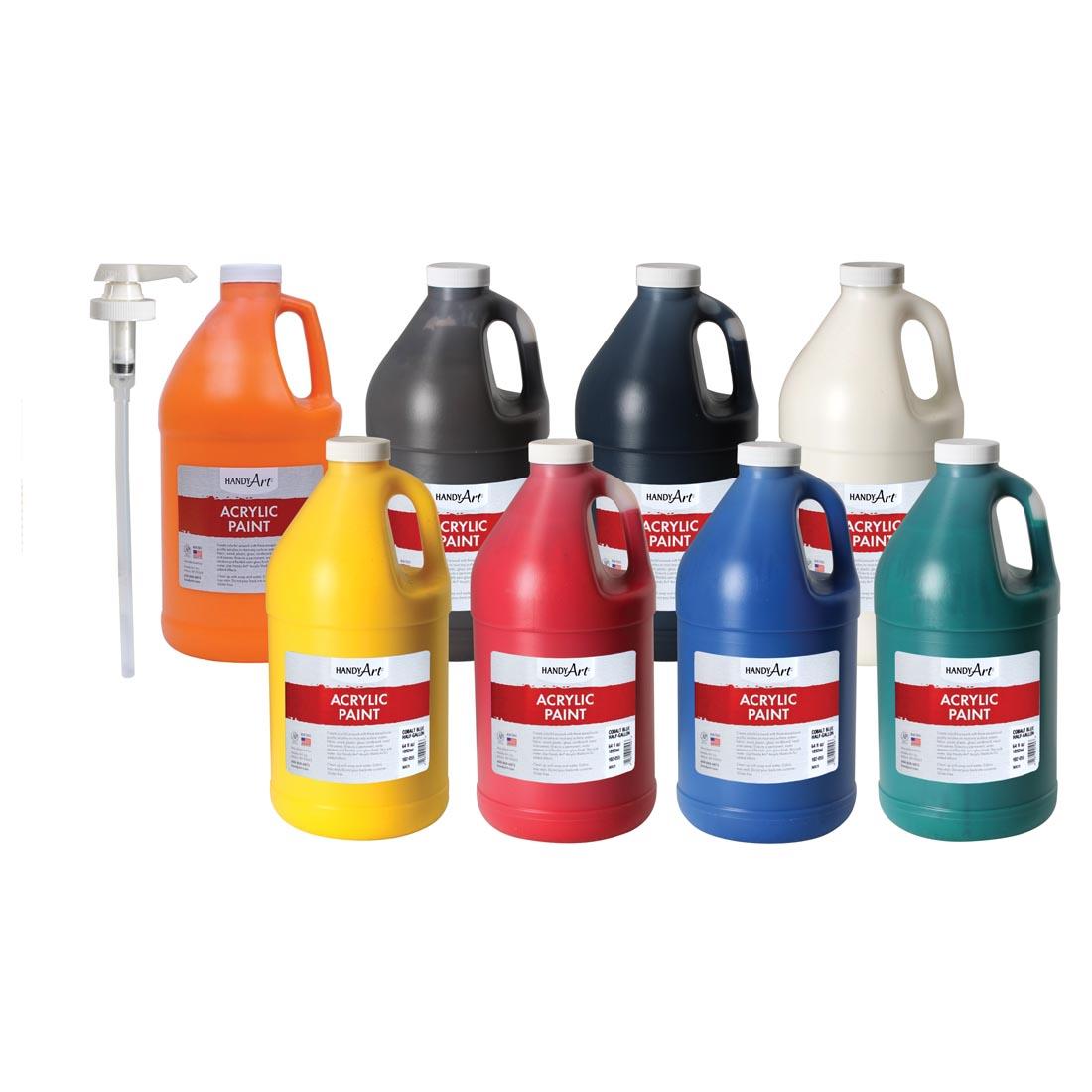 Handy Art Acrylic Paints 8-Color Half-gallon Set
