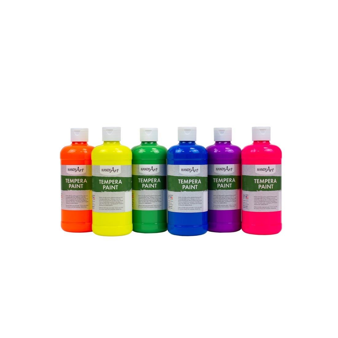 Handy Art Tempera 6-Color Fluorescent Pint Set