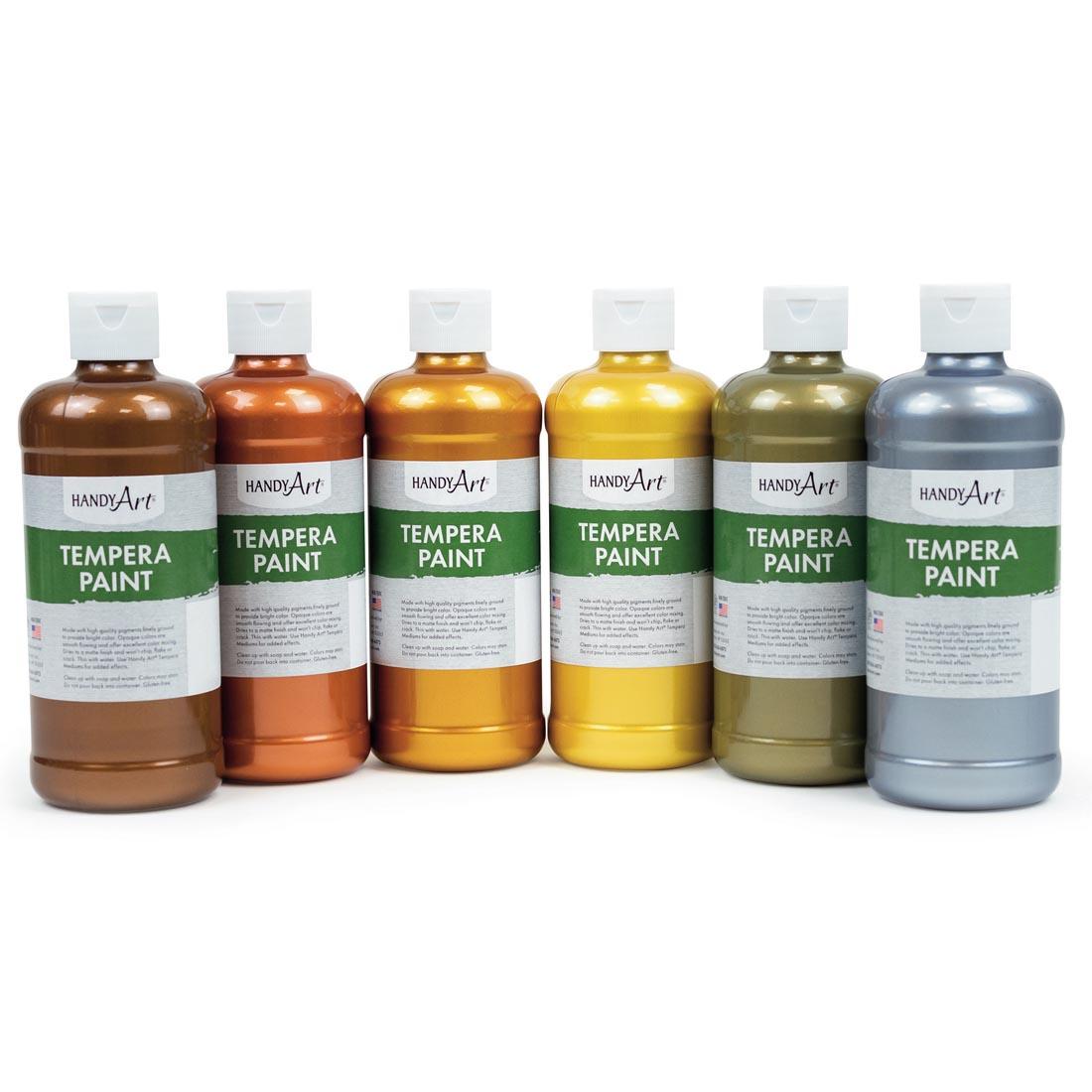 Handy Art Tempera 6-Color Metallic Pint Set