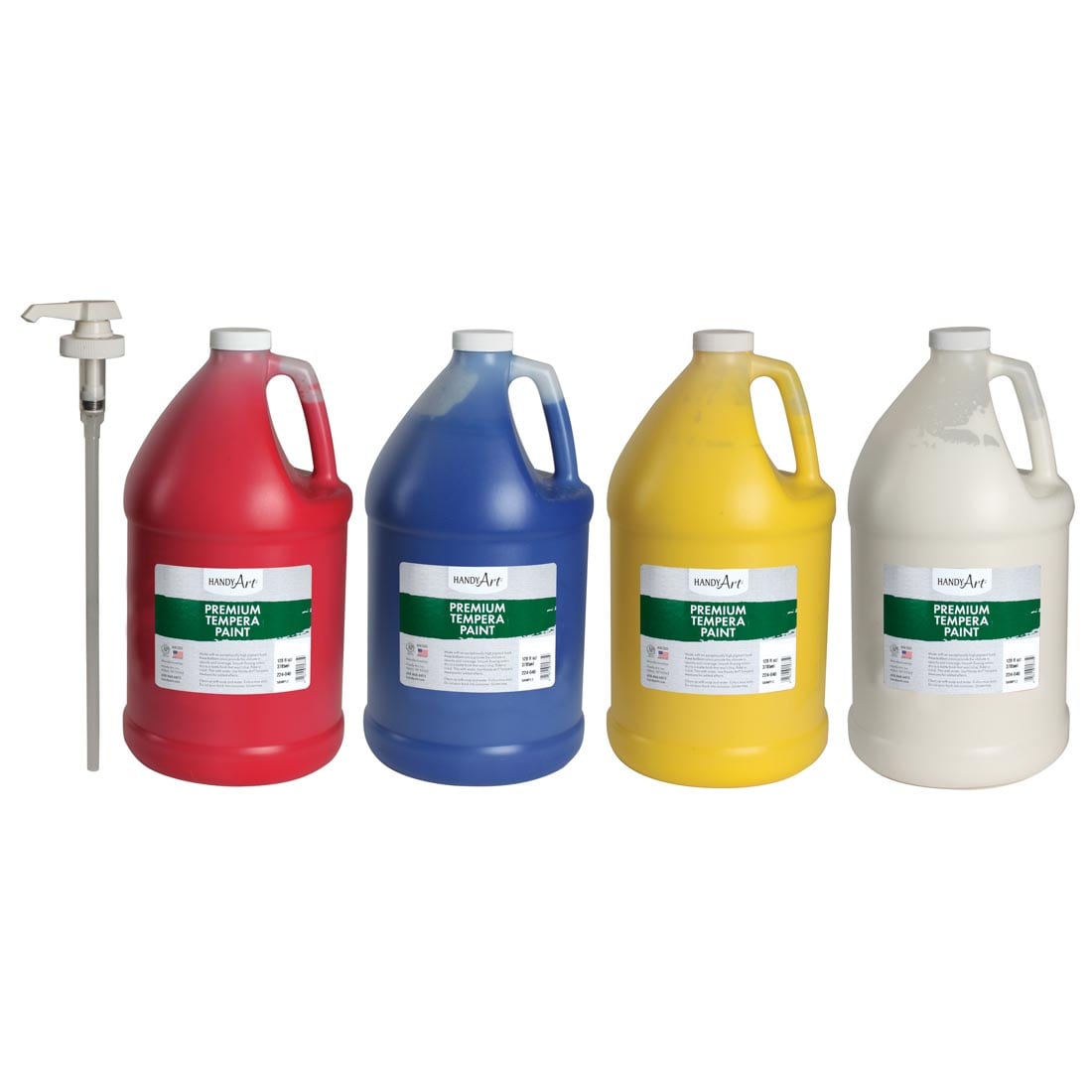 Handy Art Premium Tempera Paint 4 Gallon Primary Color Set