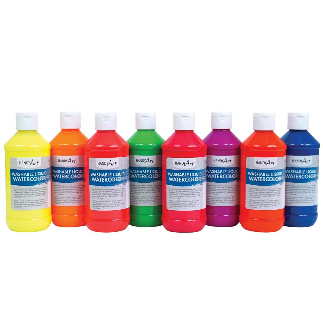 Handy Art Washable Fluorescent Liquid Watercolors Set
