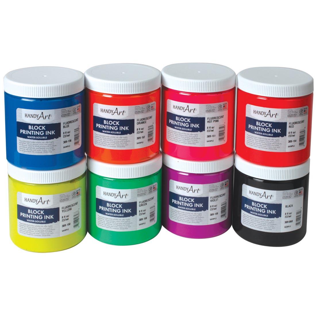 Handy Art Block Ink 8-Color Fluorescent Set