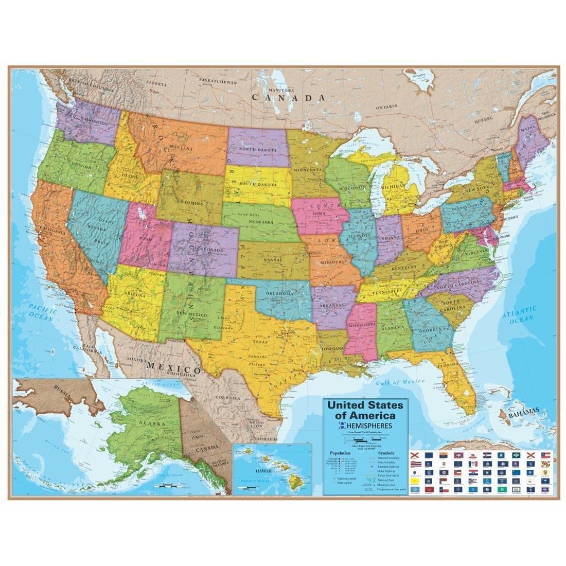 United States Of America Laminated Wall Map by Round World Products