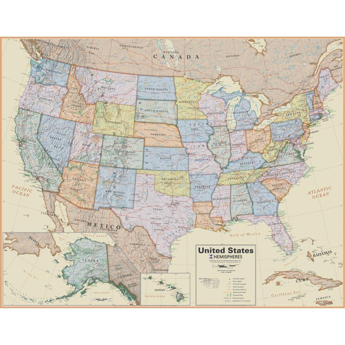United States Boardroom Wall Map by Round World Products