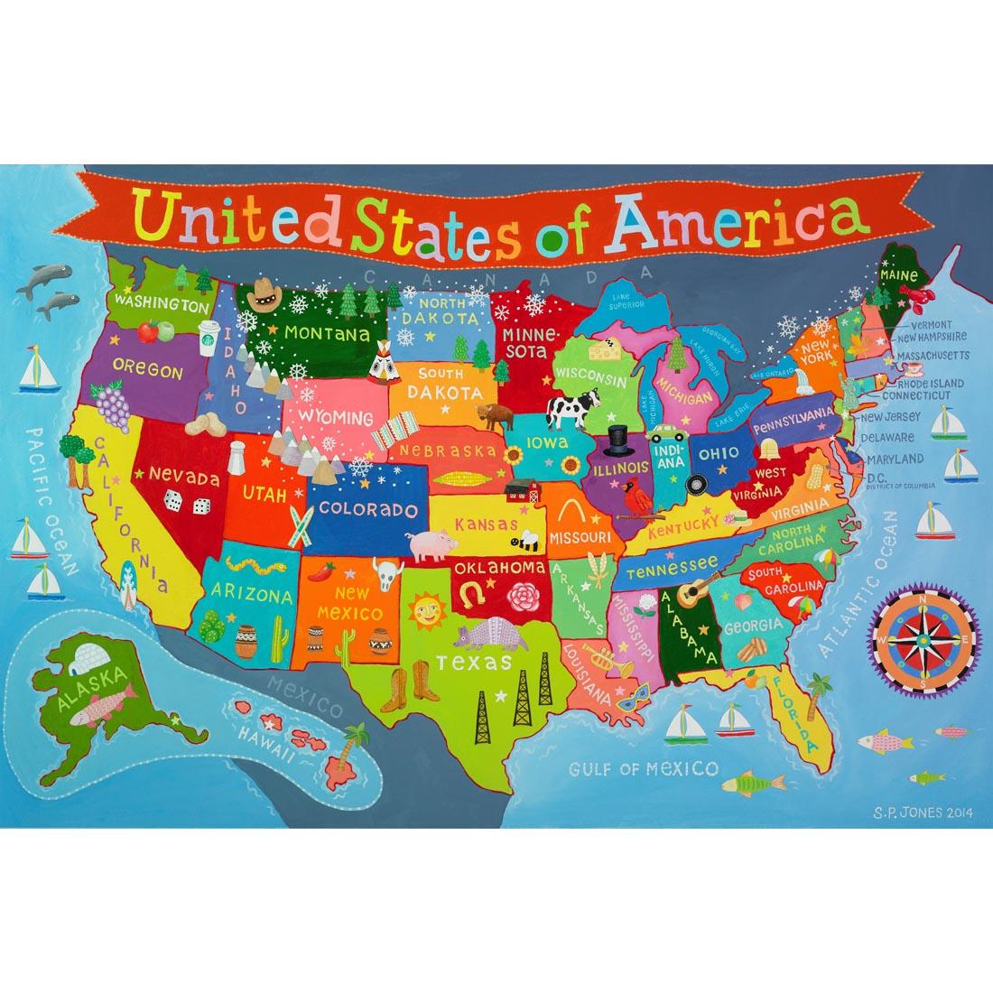 United States of America 100-Piece Puzzle by Round World Products