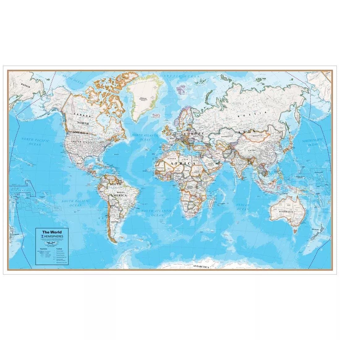 Hemispheres Contemporary Series World Wall Map by Round World Products