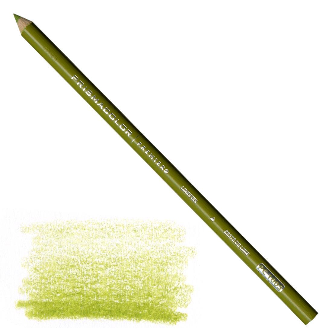 Limepeel Prismacolor Premier Colored Pencil with a sample colored swatch