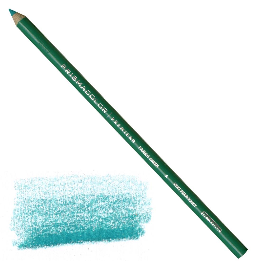 Parrot Green Prismacolor Premier Colored Pencil with a sample colored swatch