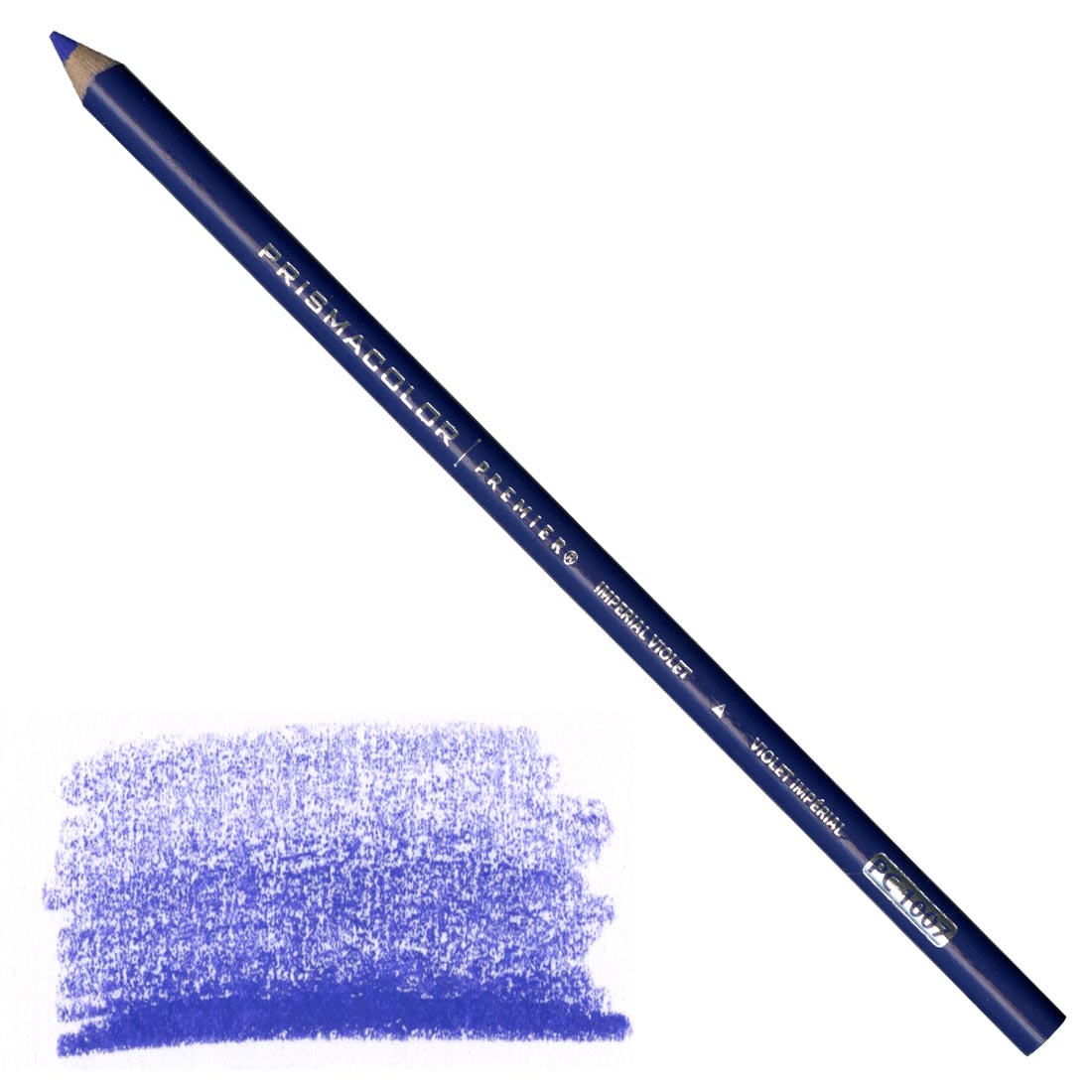 Imperial Violet Prismacolor Premier Colored Pencil with a sample colored swatch