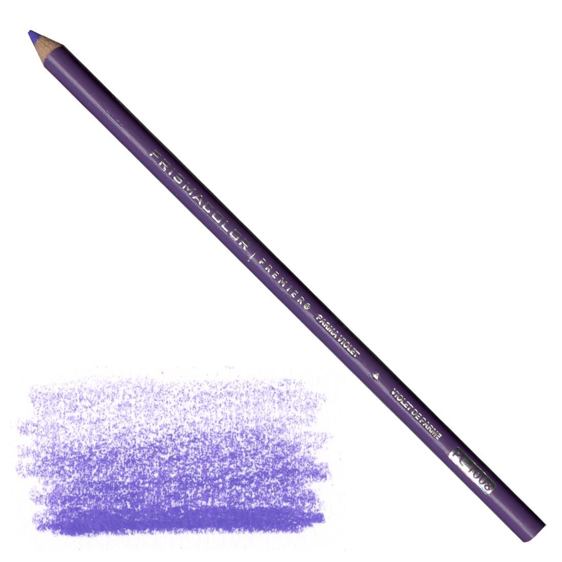 Parma Violet Prismacolor Premier Colored Pencil with a sample colored swatch