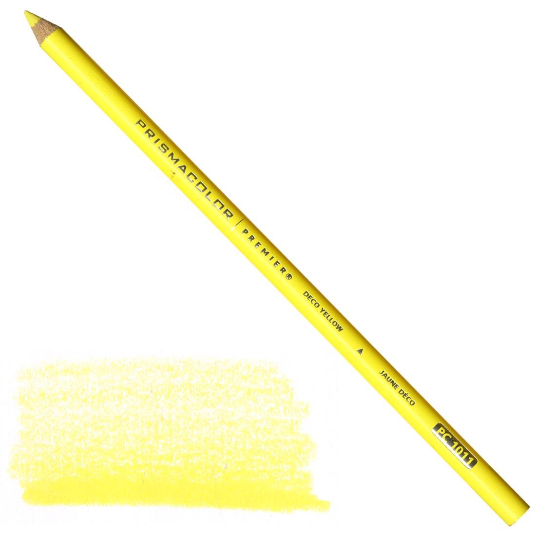 Deco Yellow Prismacolor Premier Colored Pencil with a sample colored swatch