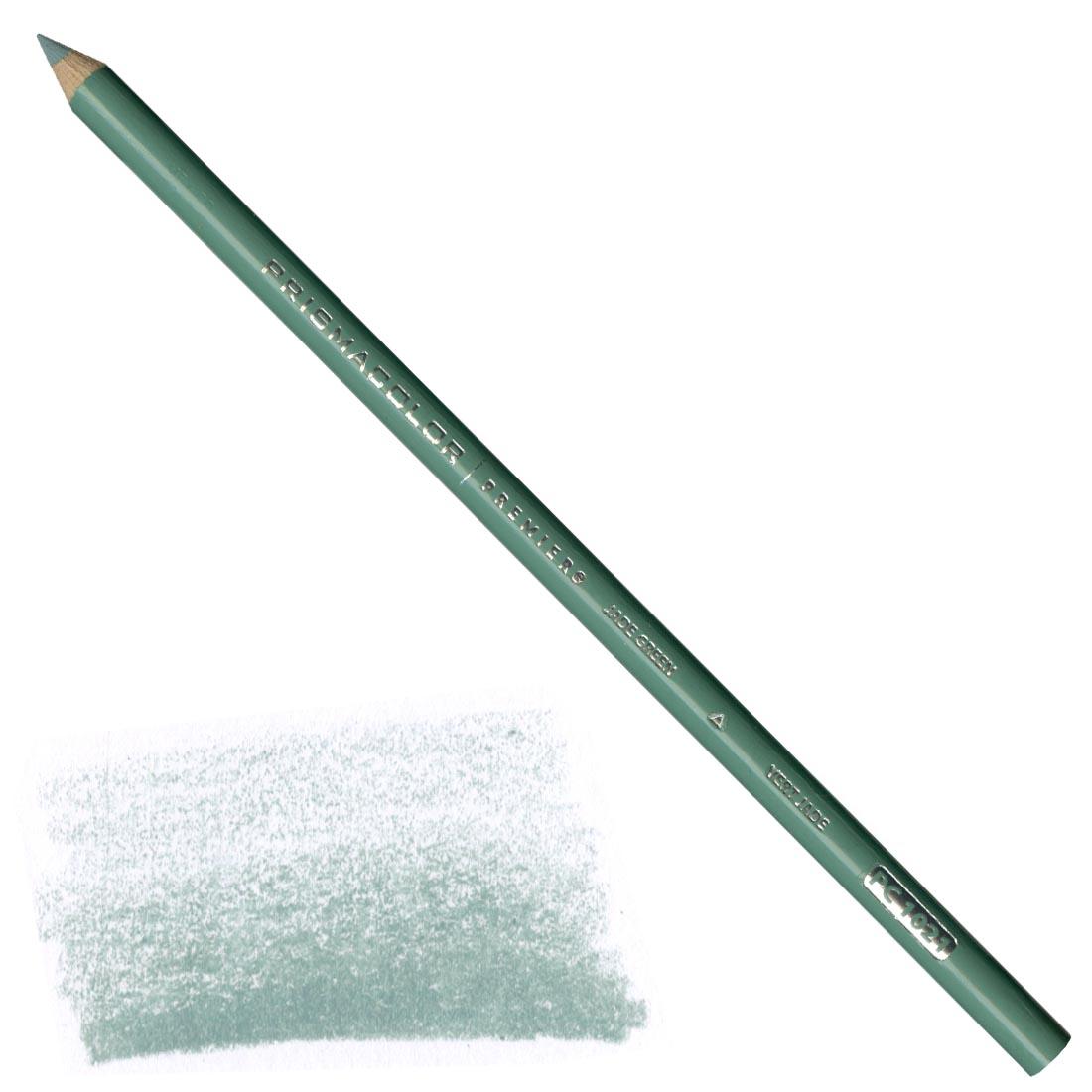 Jade Green Prismacolor Premier Colored Pencil with a sample colored swatch