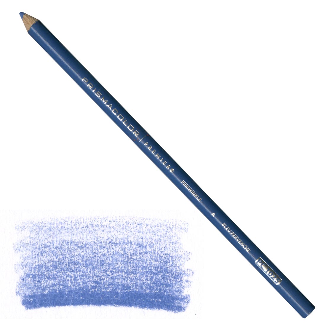 Periwinkle Prismacolor Premier Colored Pencil with a sample colored swatch